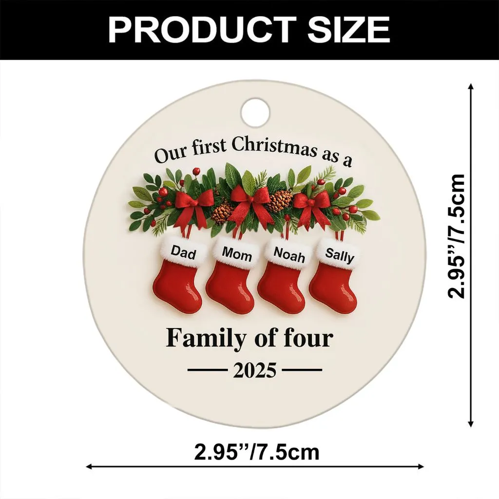 Personalized Family Christmas Ornament Ceramic | Custom Holiday Keepsake | Perfect Gift for Family Gatherings - Image 3