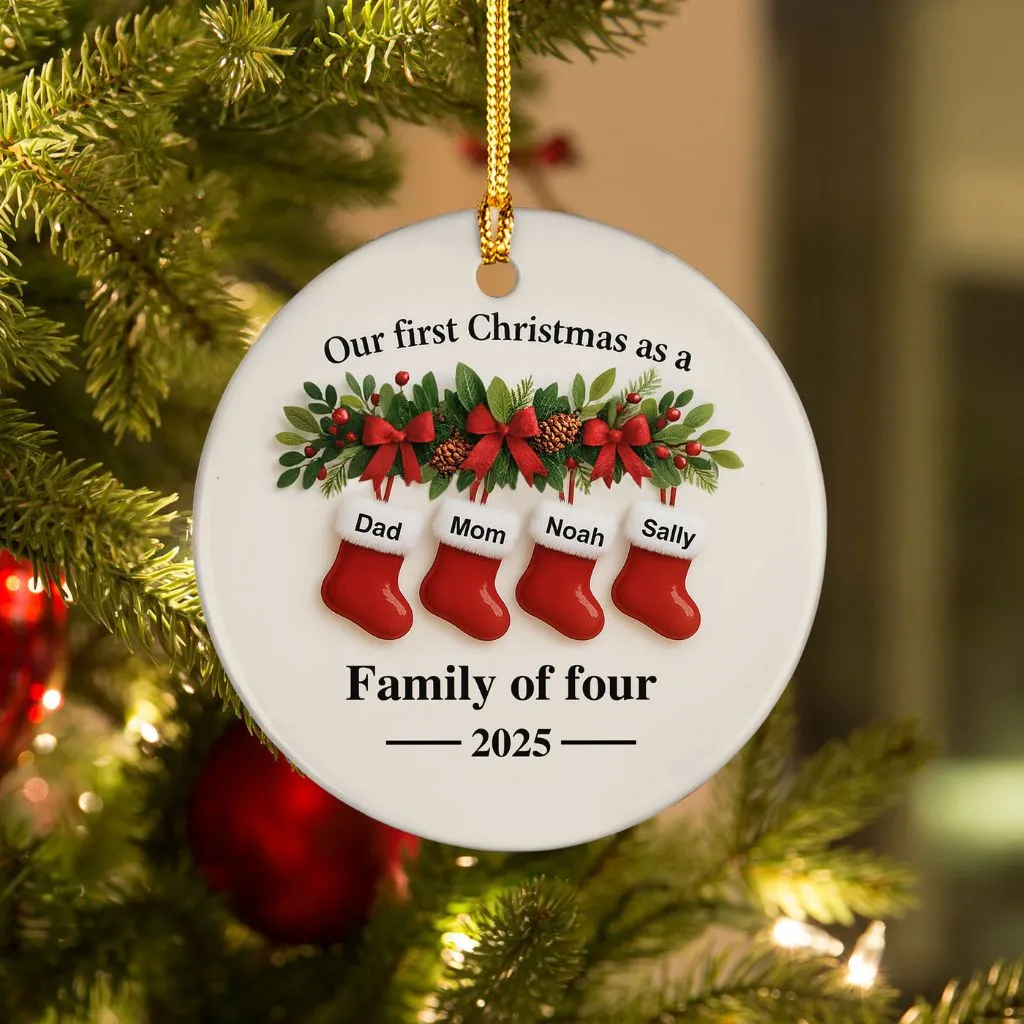 Personalized Family Christmas Ornament Ceramic | Custom Holiday Keepsake | Perfect Gift for Family Gatherings - Image 2