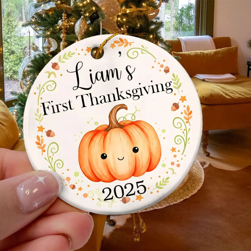 Personalized First Thanksgiving Ornament | Custom Holiday Keepsake | Unique Gift for New Families - Image 8