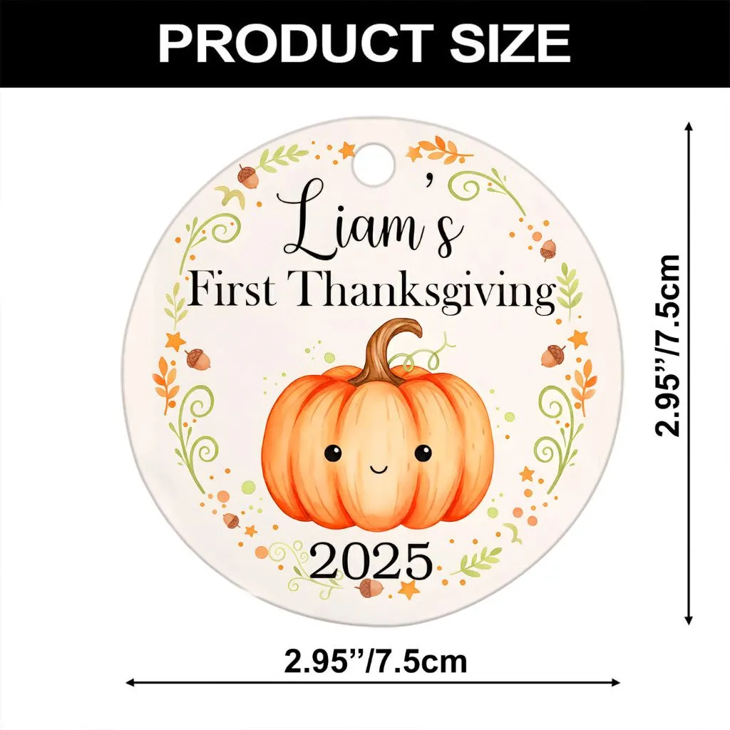 Personalized First Thanksgiving Ornament | Custom Holiday Keepsake | Unique Gift for New Families - Image 4