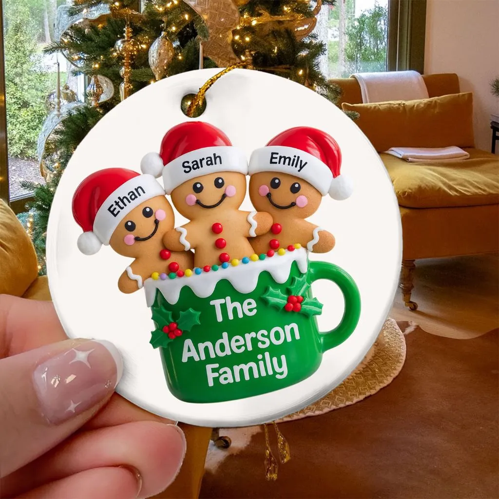 Personalized Gingerbread Family Ornament | Custom Holiday Keepsake | Perfect Gift for Family Gatherings - Image 5