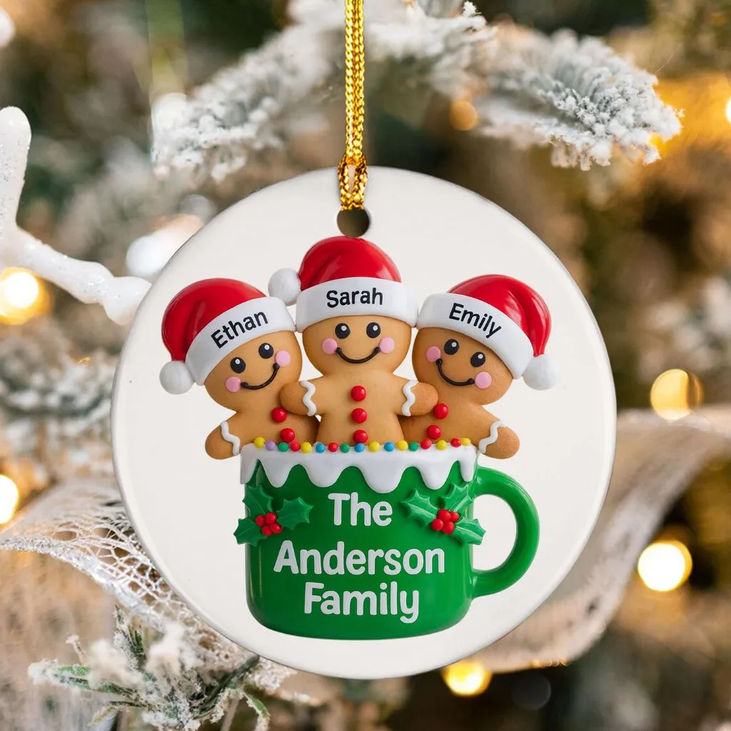 Personalized Gingerbread Family Ornament | Custom Holiday Keepsake | Perfect Gift for Family Gatherings - Image 6