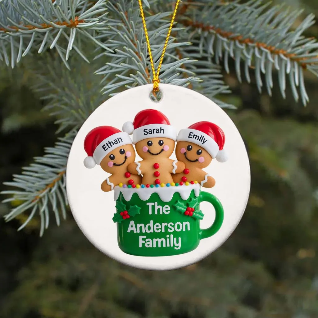 Personalized Gingerbread Family Ornament | Custom Holiday Keepsake | Perfect Gift for Family Gatherings - Image 8