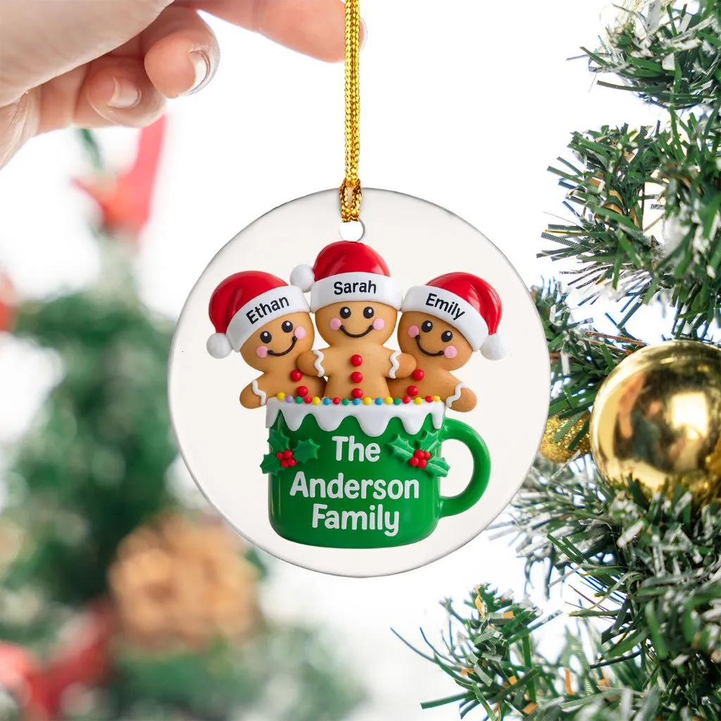 Personalized Gingerbread Family Ornament | Custom Holiday Keepsake | Perfect Gift for Family Gatherings - Image 4