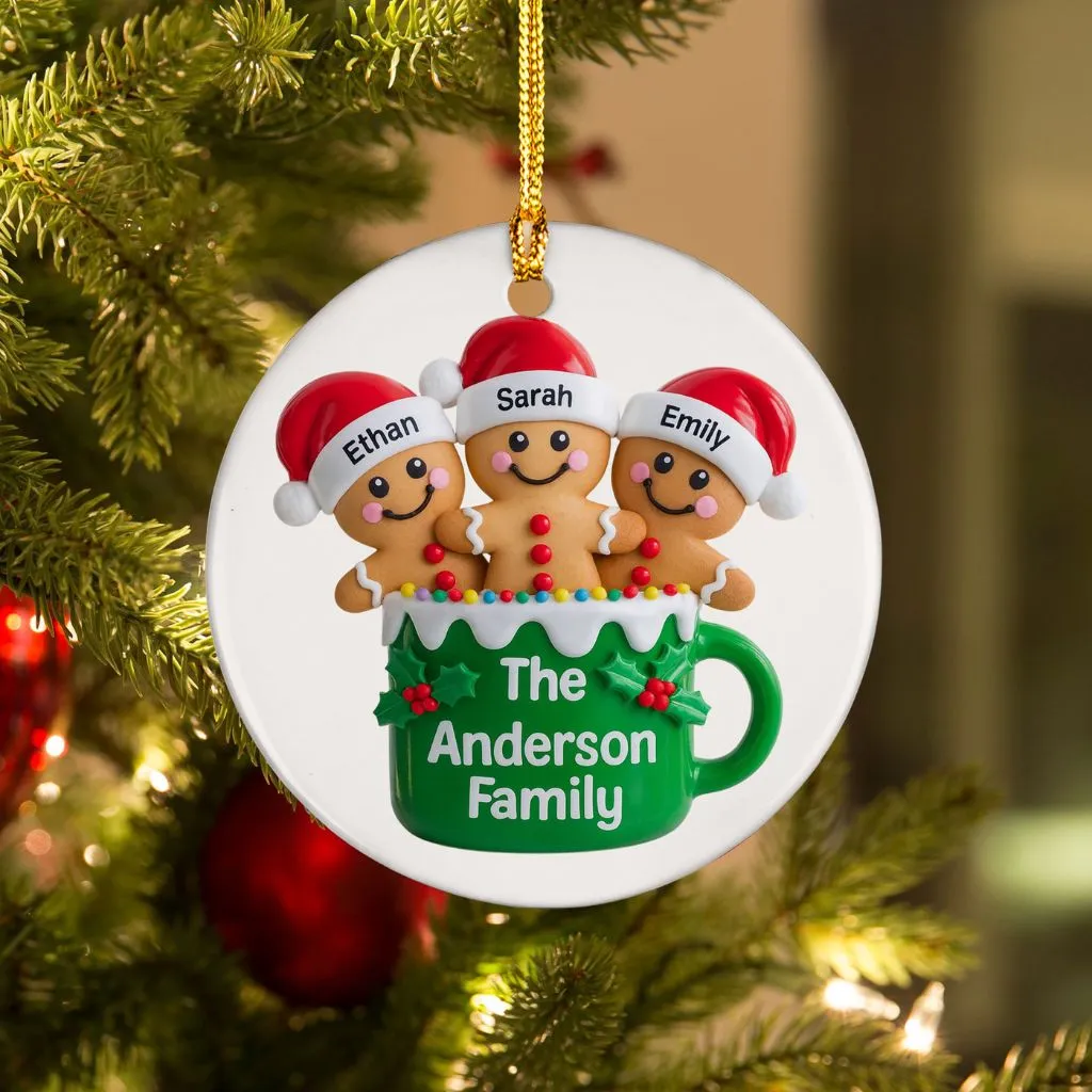 Personalized Gingerbread Family Ornament | Custom Holiday Keepsake | Perfect Gift for Family Gatherings - Image 3