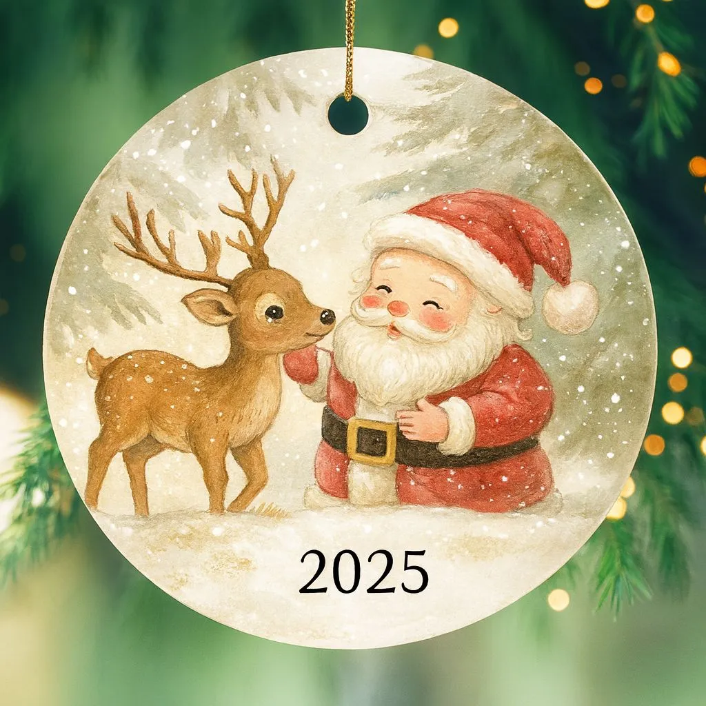 Personalized Kids Christmas Ornament Santa | Customized Santa Holiday Keepsake | Child’s Name Tree Decoration - Image 4
