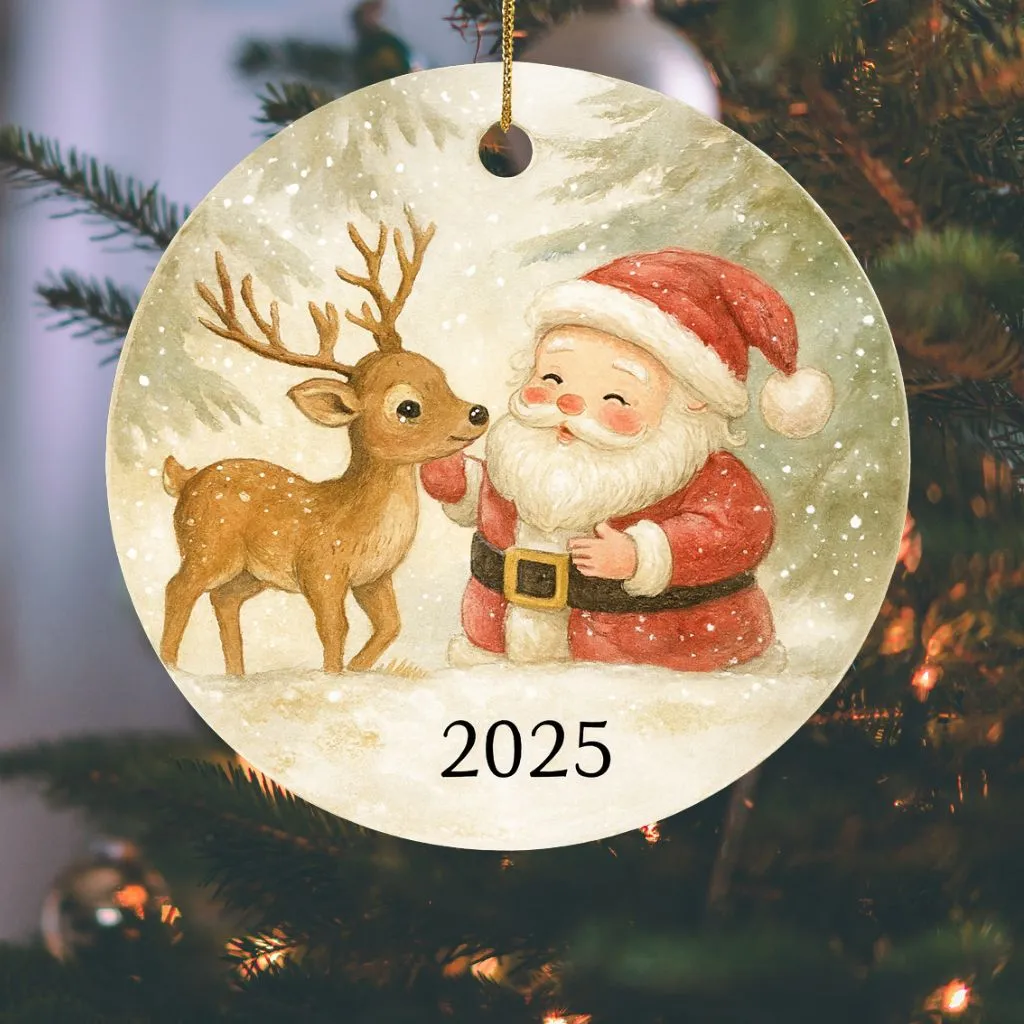 Personalized Kids Christmas Ornament Santa | Customized Santa Holiday Keepsake | Child’s Name Tree Decoration - Image 5
