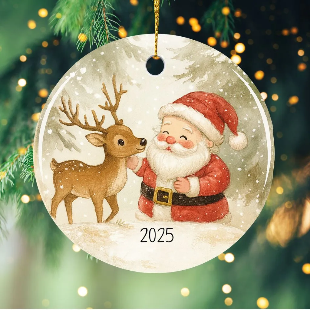 Personalized Kids Christmas Ornament Santa | Customized Santa Holiday Keepsake | Child’s Name Tree Decoration
