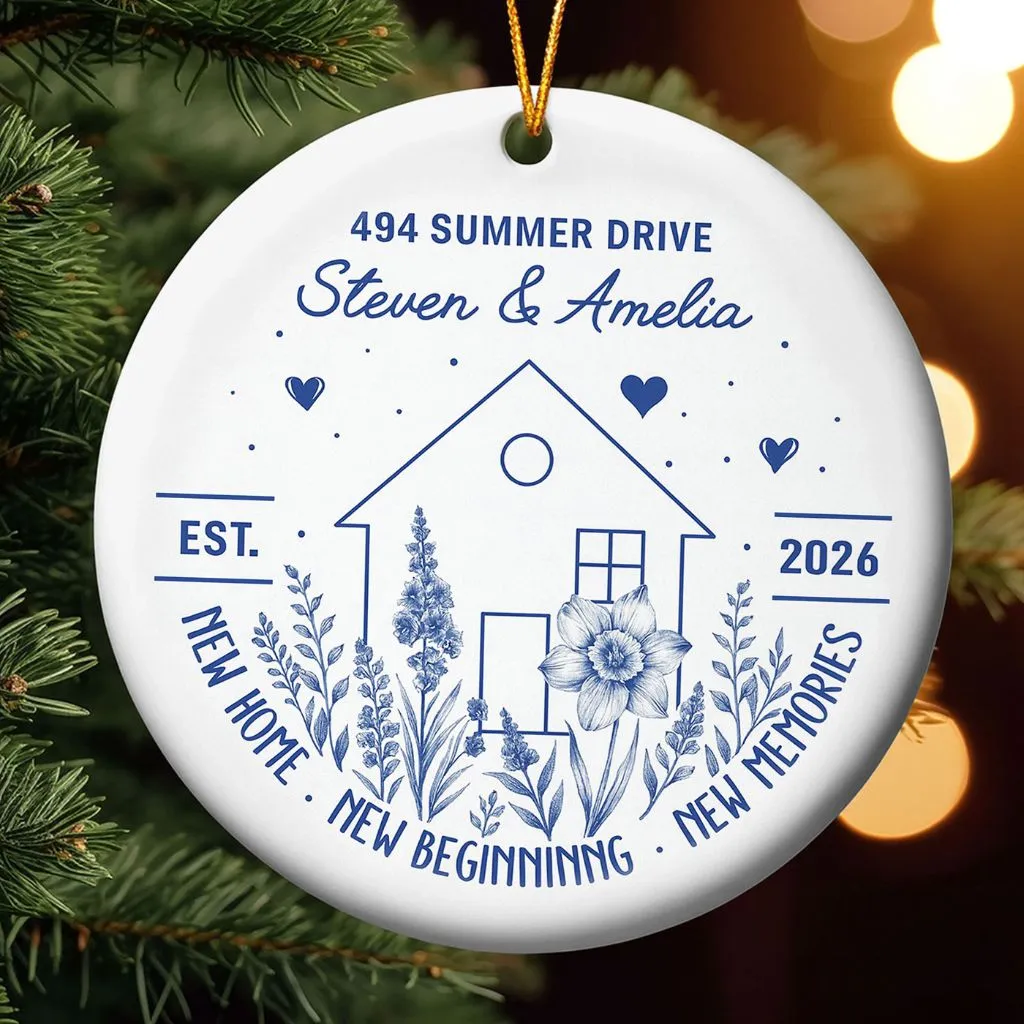 Personalized New Home Christmas Ornament | Custom First Christmas in New Home | Holiday Decoration