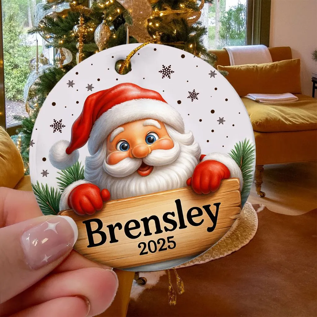 Personalized Santa Christmas Ornament 2025 | Custom Holiday Keepsake | Unique Gift for Kids & Santa Lovers - Image 6