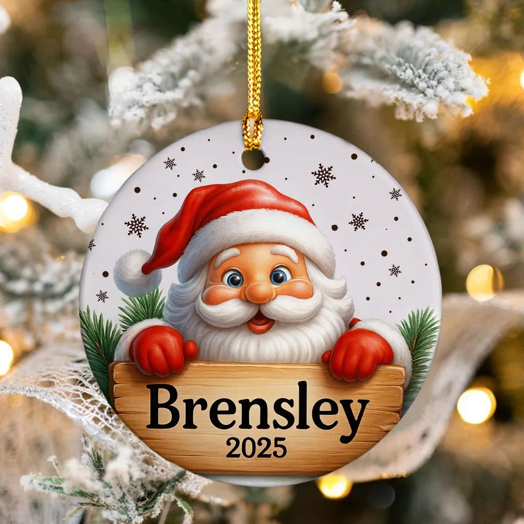 Personalized Santa Christmas Ornament 2025 | Custom Holiday Keepsake | Unique Gift for Kids & Santa Lovers - Image 7
