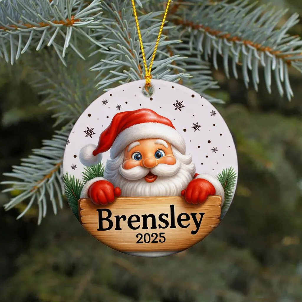 Personalized Santa Christmas Ornament 2025 | Custom Holiday Keepsake | Unique Gift for Kids & Santa Lovers - Image 5