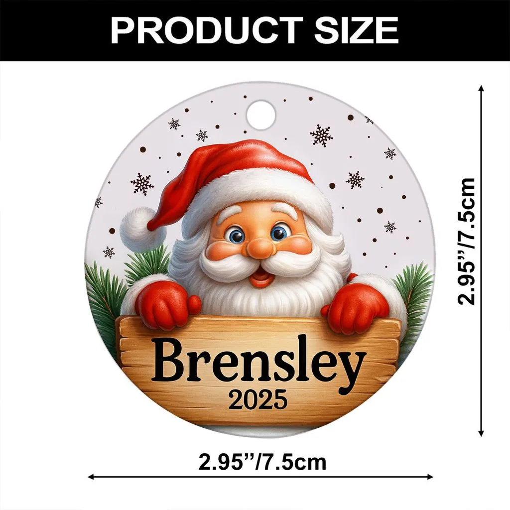 Personalized Santa Christmas Ornament 2025 | Custom Holiday Keepsake | Unique Gift for Kids & Santa Lovers - Image 4
