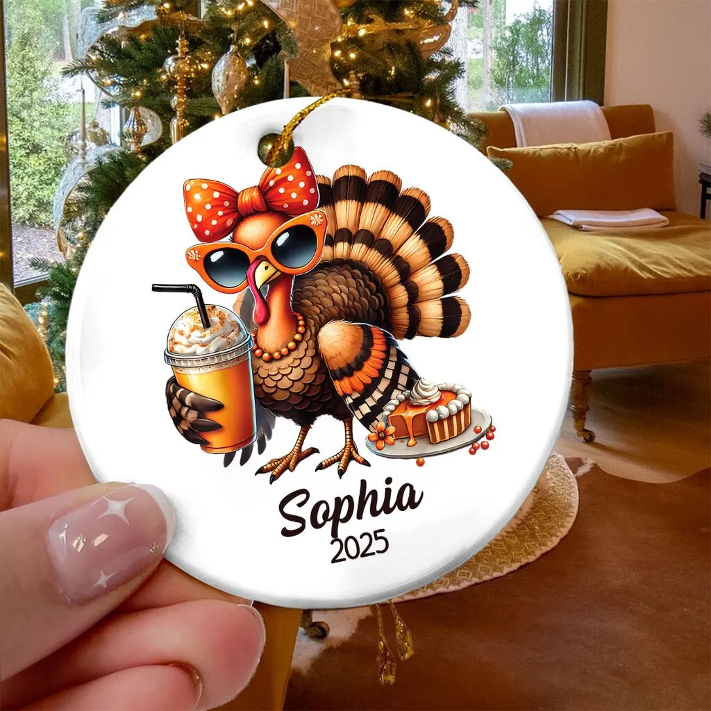 Personalized Turkey Chicken Christmas Ornament 2D | Custom Holiday Farm Animal Decor | Unique Gift for Animal Lovers - Image 8