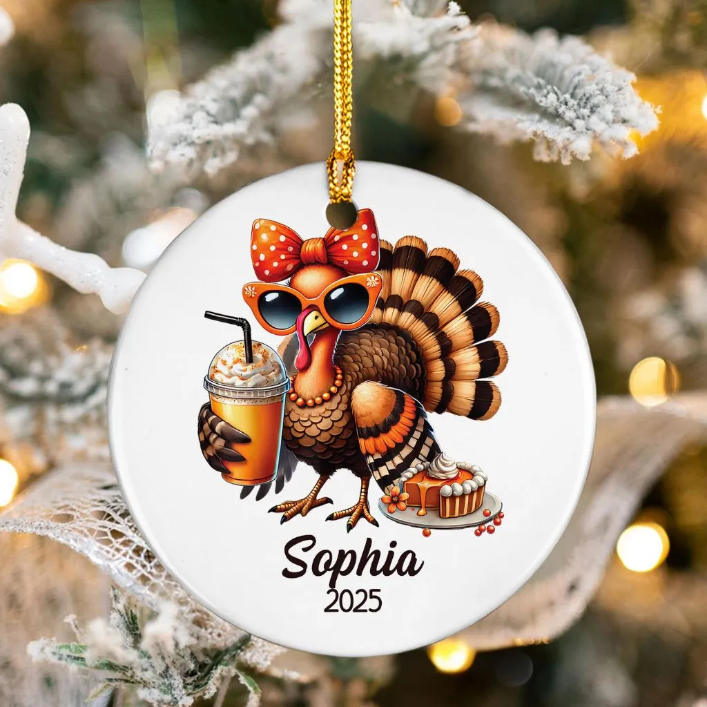 Personalized Turkey Chicken Christmas Ornament 2D | Custom Holiday Farm Animal Decor | Unique Gift for Animal Lovers - Image 6