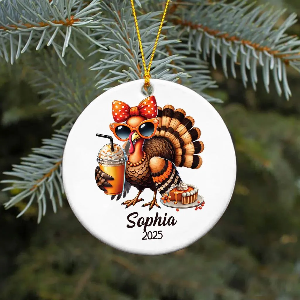 Personalized Turkey Chicken Christmas Ornament 2D | Custom Holiday Farm Animal Decor | Unique Gift for Animal Lovers - Image 4