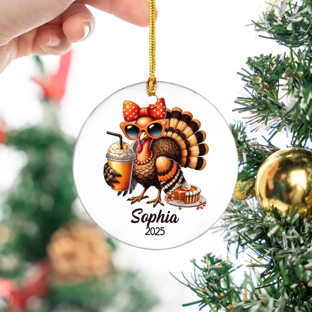 Personalized Turkey Chicken Christmas Ornament 2D | Custom Holiday Farm Animal Decor | Unique Gift for Animal Lovers - Image 5