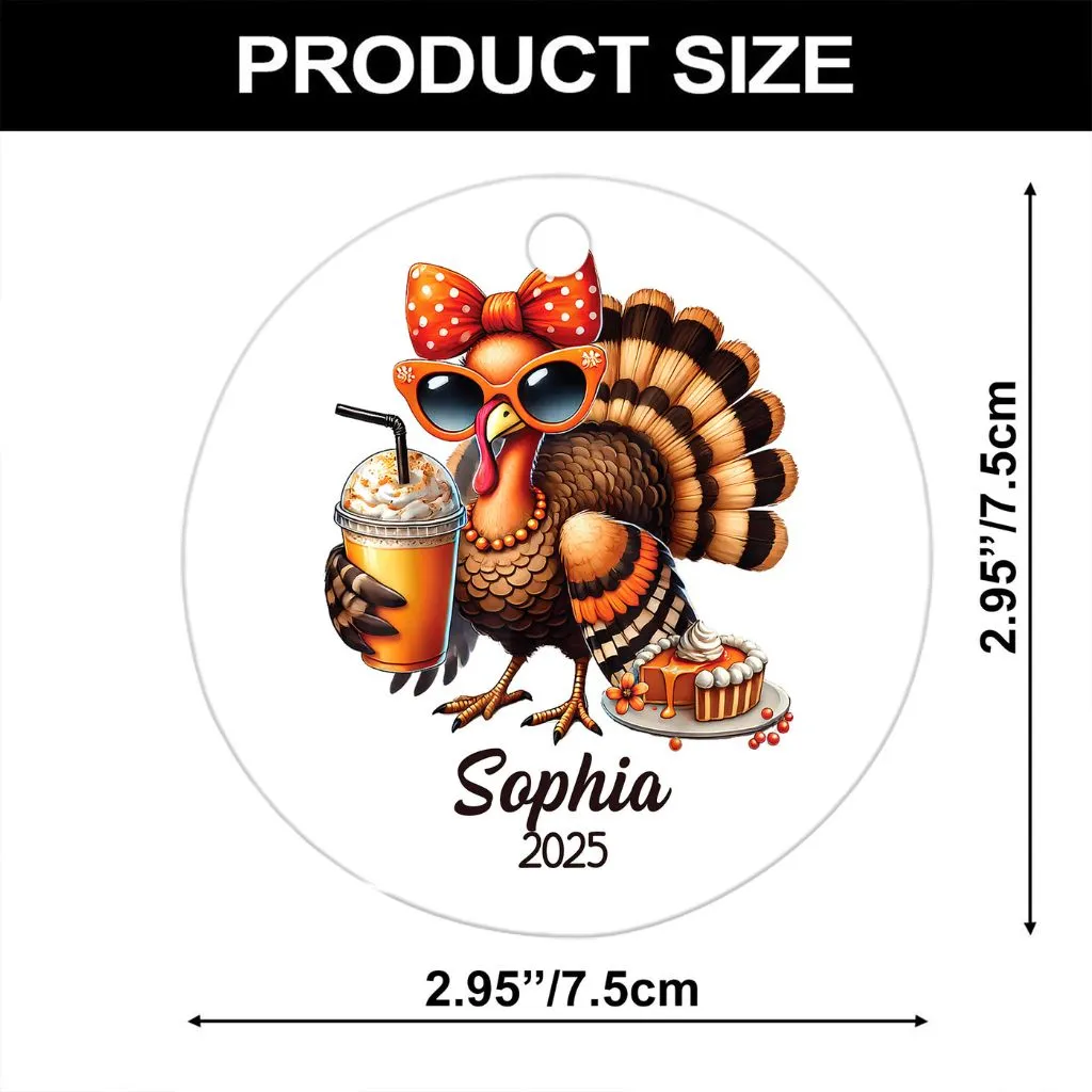 Personalized Turkey Chicken Christmas Ornament 2D | Custom Holiday Farm Animal Decor | Unique Gift for Animal Lovers - Image 3