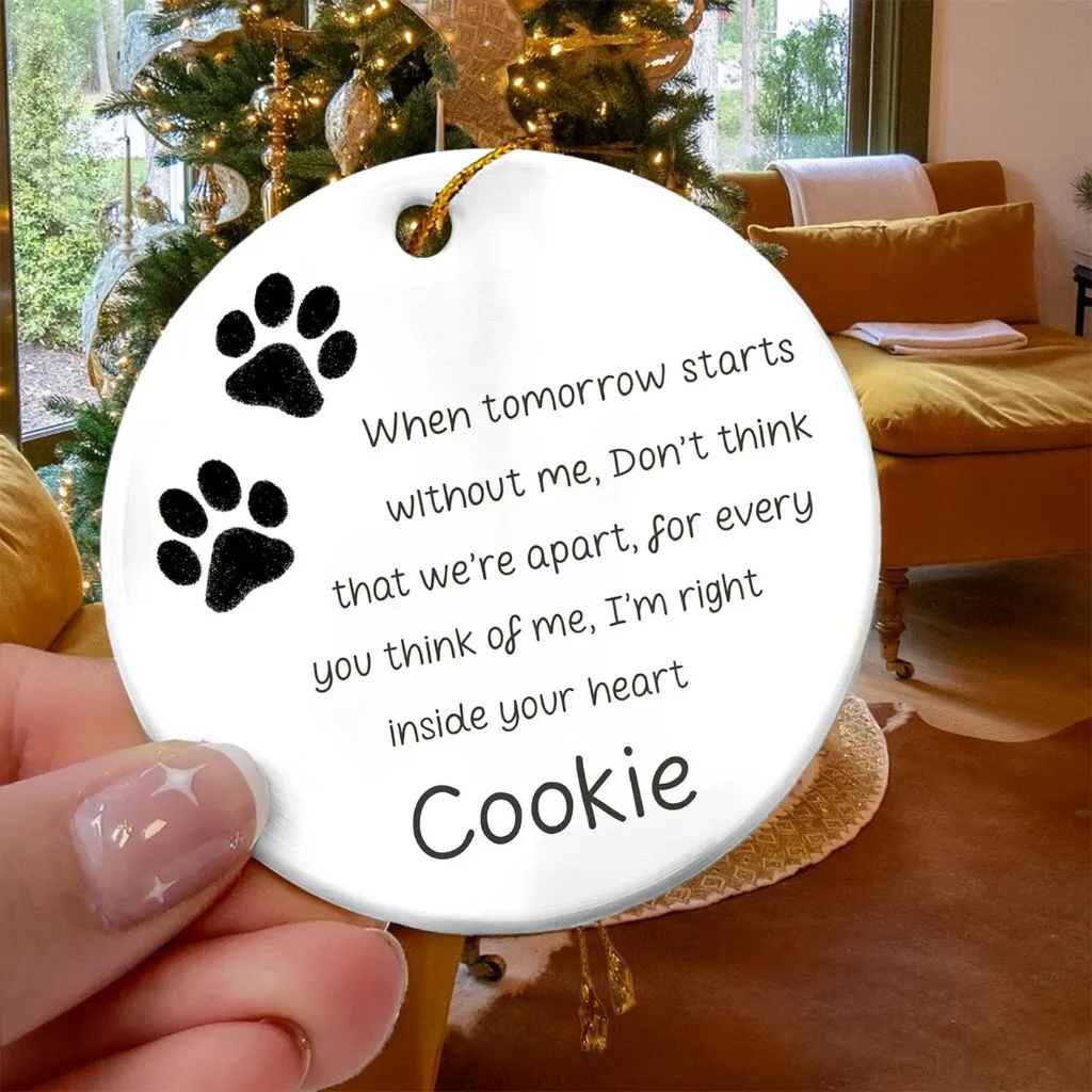 Pet Paw Bauble With Memorial Ornament | Custom Pet Loss Keepsake | Sympathy Gift for Pet Owners - Image 6