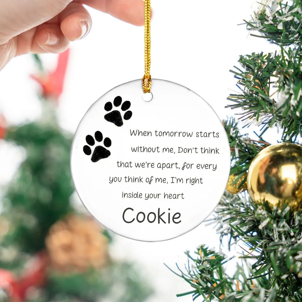 Pet Paw Bauble With Memorial Ornament | Custom Pet Loss Keepsake | Sympathy Gift for Pet Owners - Image 4