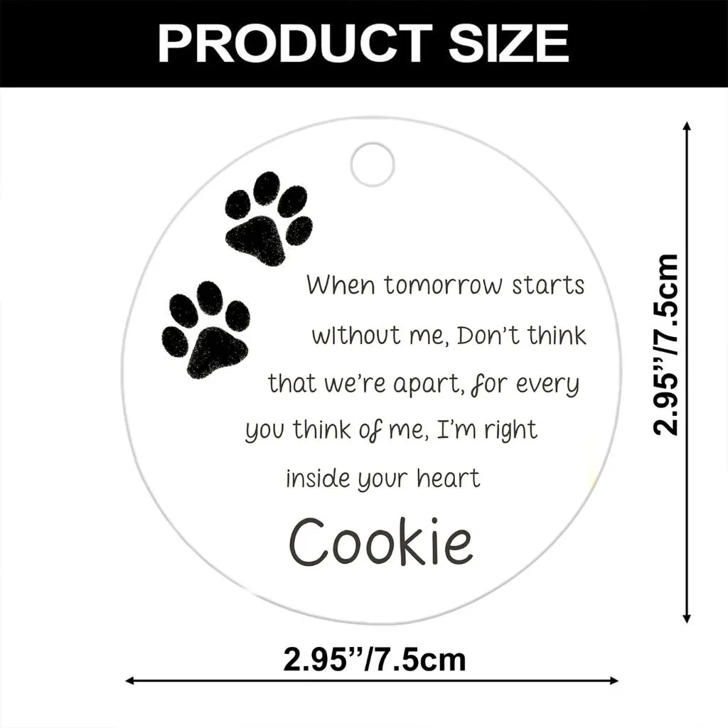 Pet Paw Bauble With Memorial Ornament | Custom Pet Loss Keepsake | Sympathy Gift for Pet Owners - Image 2
