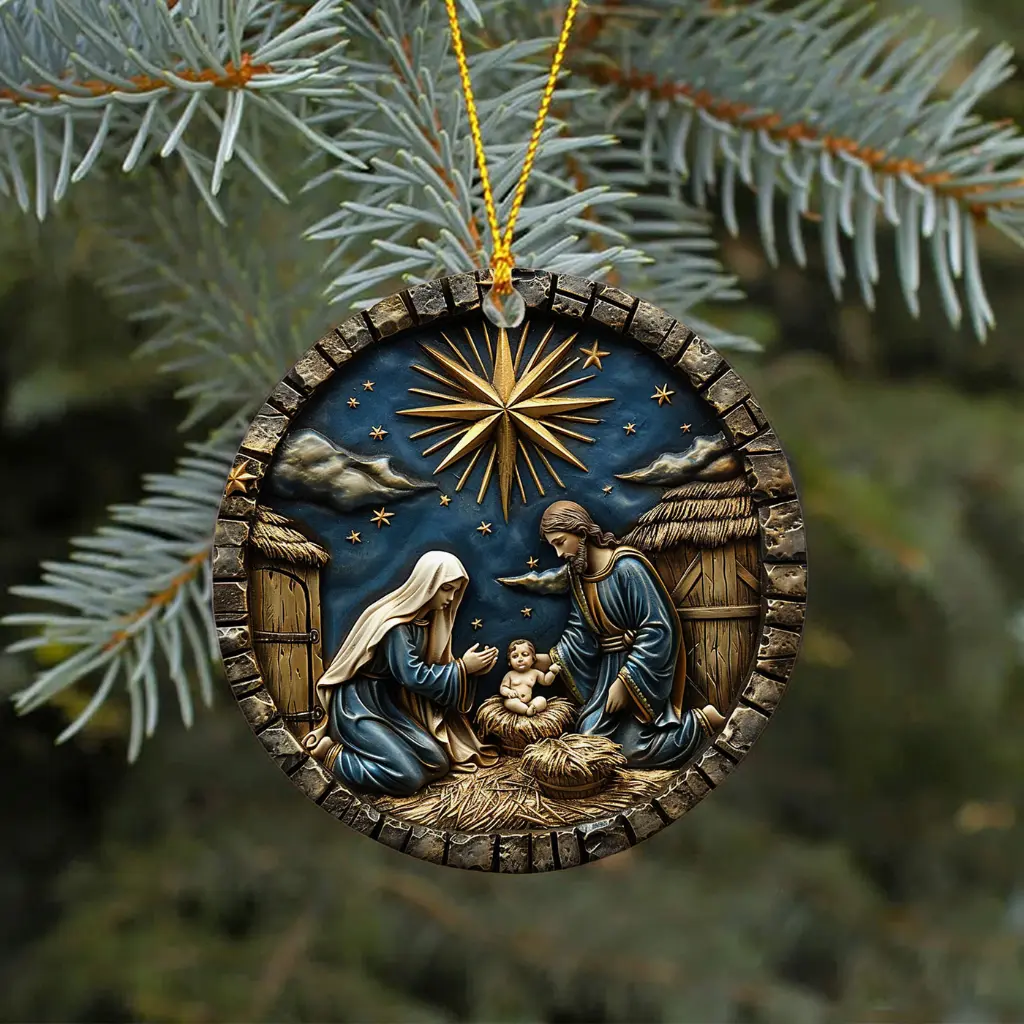 Religious Christmas Ornament Exchange Gift - High-Quality Ceramic Baby Jesus Manger Scene - Christian Keepsake Decoration for the Holiday Season - Image 5