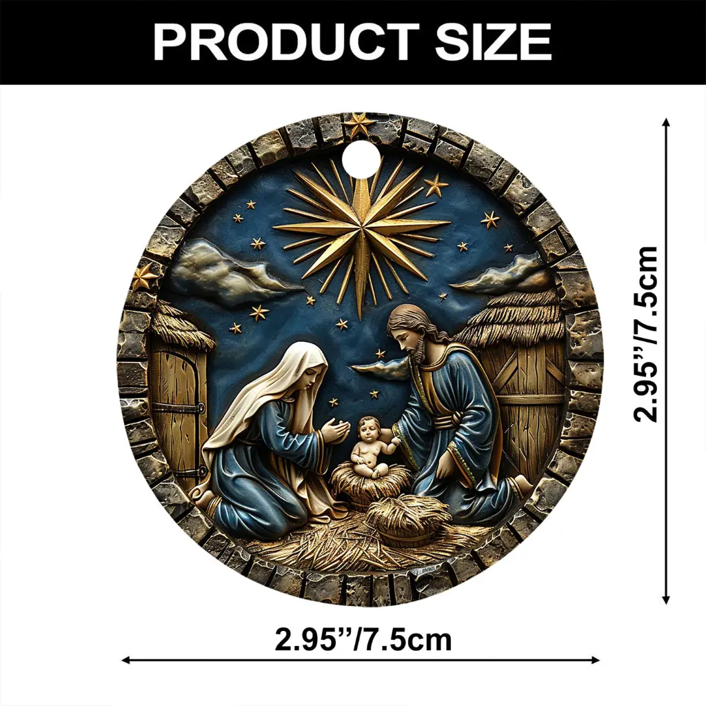 Religious Christmas Ornament Exchange Gift - High-Quality Ceramic Baby Jesus Manger Scene - Christian Keepsake Decoration for the Holiday Season - Image 3