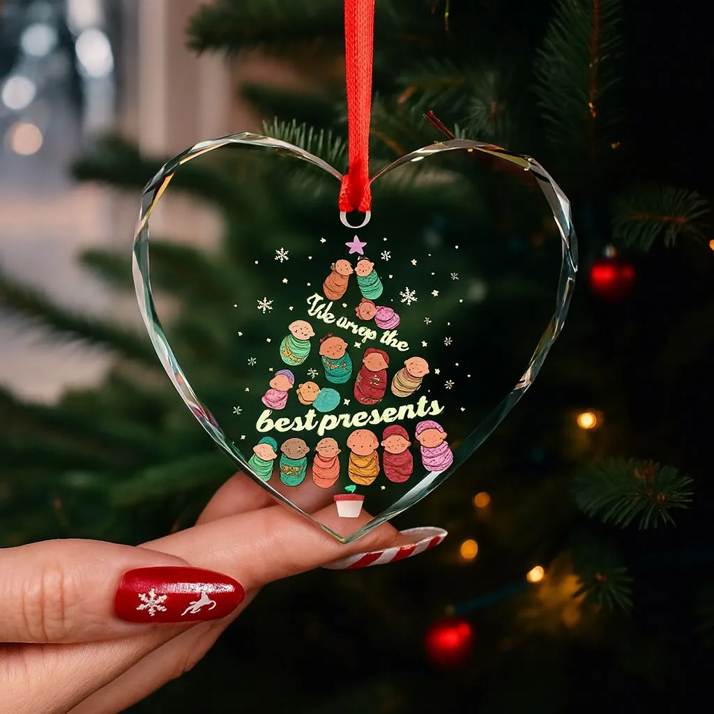 We Wrap The Best Presents Christmas Ornament | Holiday Ceramic Keepsake | Fun Tree Decoration - Image 3