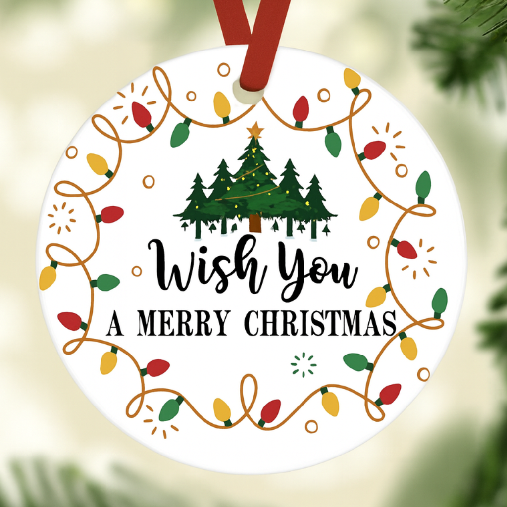 Personalized Wish You a Merry Christmas Ornament | Heartfelt Holiday Tree Decoration | Custom Keepsake Gift