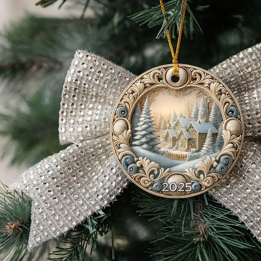 Xmas Tree and New Home Ornament 2025 | Holiday Ceramic Keepsake | Dated Christmas Decoration - Image 5