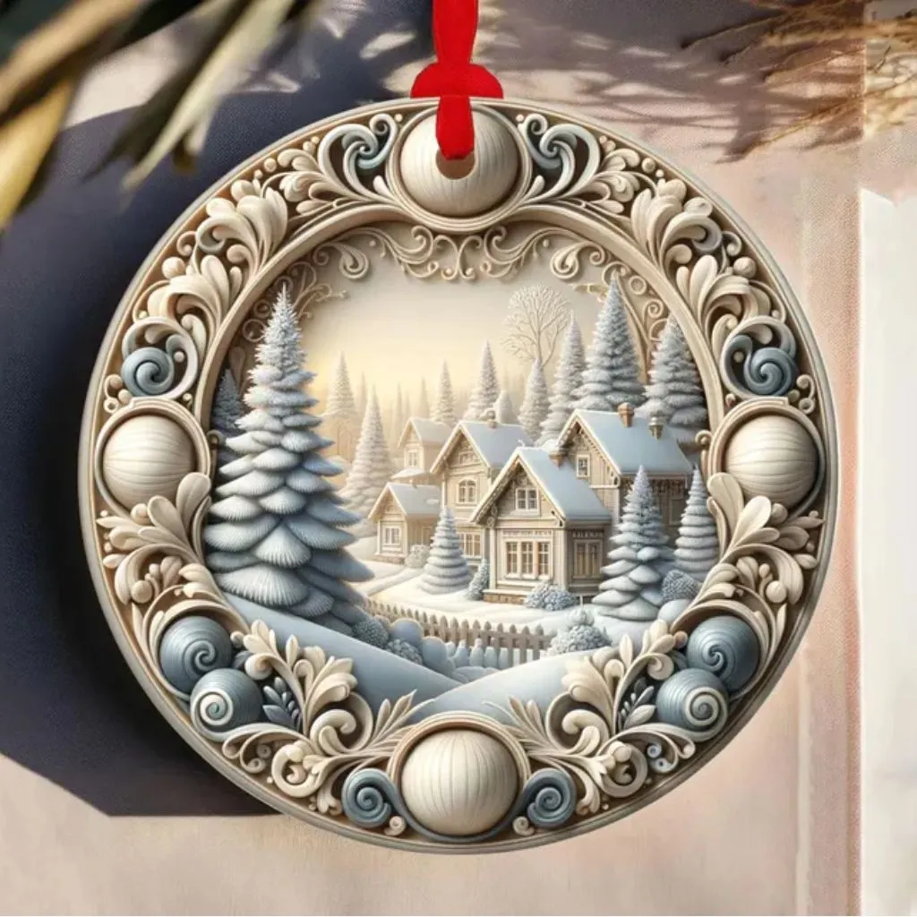 Xmas Tree and New Home Ornament 2025 | Holiday Ceramic Keepsake | Dated Christmas Decoration